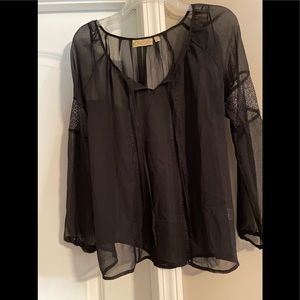 VERA WANG Black Sheer top